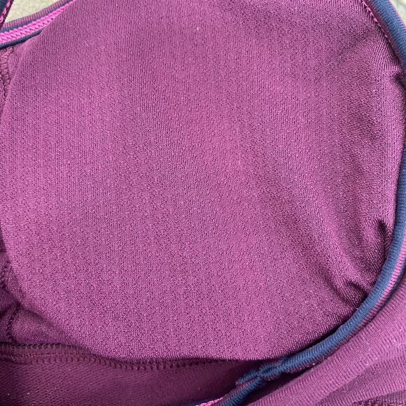 Lululemon No Limits Tank Top Plum Hyper Stripe Athletic Built in Bra Womens - Picture 11 of 12